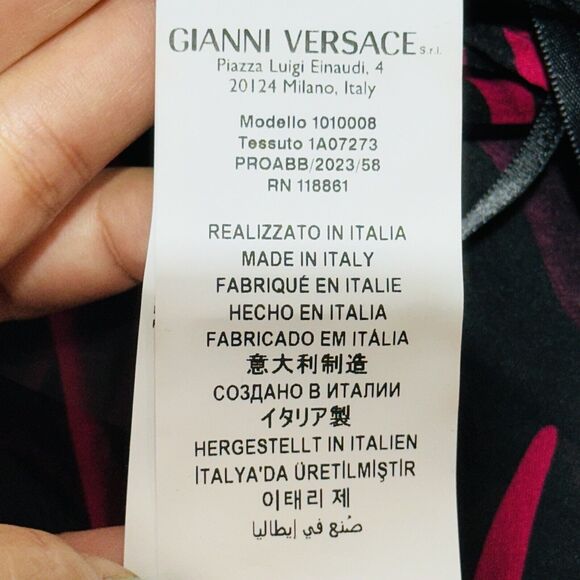 NWT $5,025 Versace Runway SS2023 Sheer Zebra Plisse Dress Red Black IT 40/US 4 - Picture 14 of 16